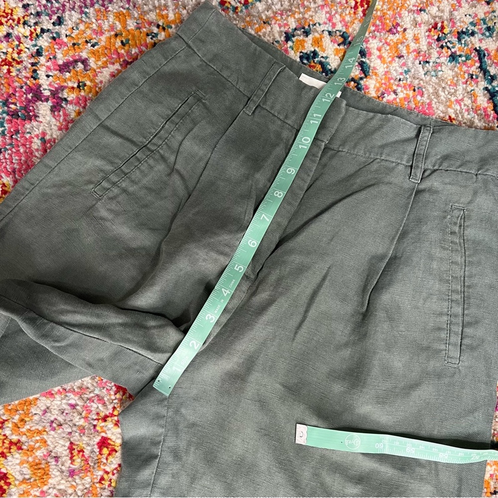 Wilfred Aritzia Green Linen Culottes Wide Leg Cropped Pants 0 - Picture 10 of 12